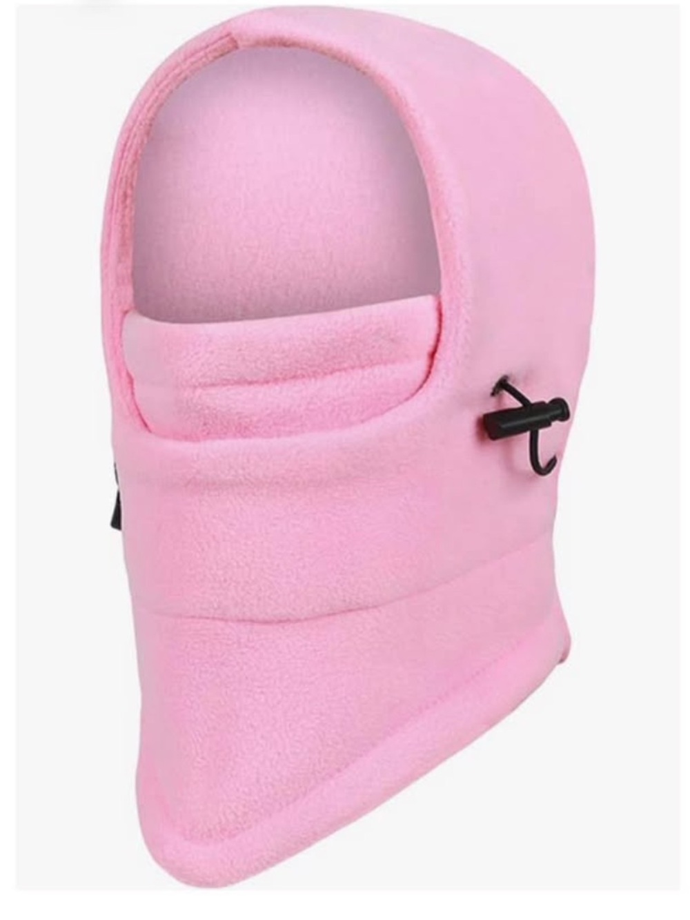 Kids Pink Fleece Balaclava Hood - Cozy Winter Face Mask